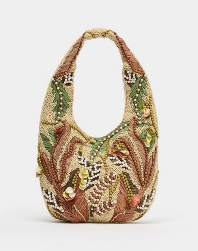 Zara beaded printed bag - printed,