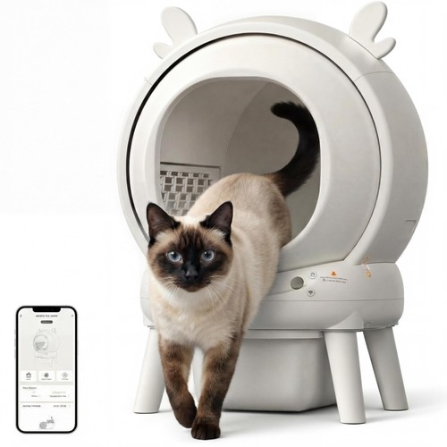 Self cleaning cat litter - cat, tray