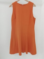HOBBS Ladies UK 14 Sleeveless A Line Burnt Orange Formal Evening Dress Preloved
