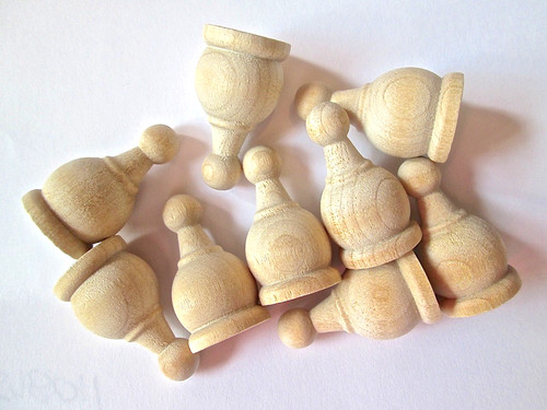 Hardwood small game pieces - hardwood,