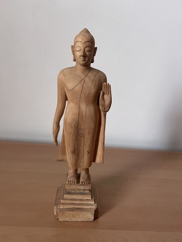 Wooden standing buddha - standing, 32cm