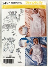 2010 Simplicity Sewing Pattern 2457 Baby Christening Set 2 Styles Sz XXS-M 11061