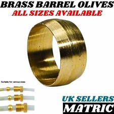 Brass Barrel Olives Metric