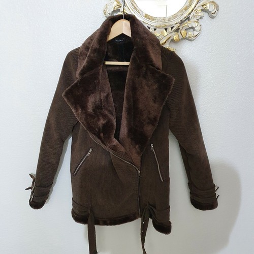 Chocolate brown fur lined coat - chocolate,