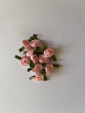 Small Pink Satin Ribbon Rose