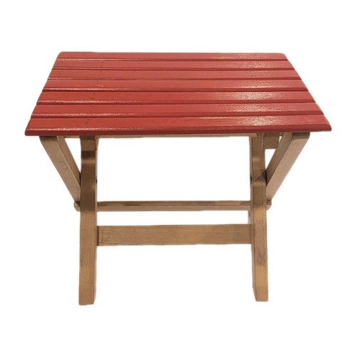 Vintage red slatted top wooden - red,
