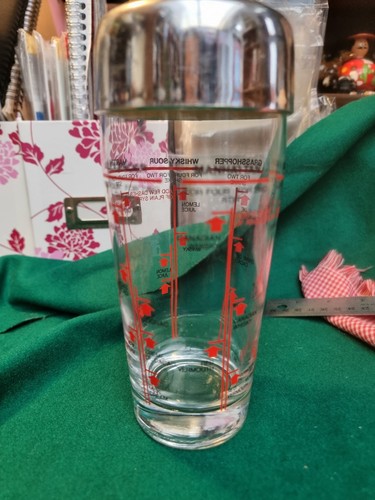 Vintage glass cocktail shaker - vintage,
