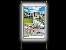 A2 Double Side LED Lighting Pocket Holder Ceiling Floor Kit Window Cable Display