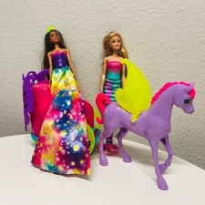 Mattel Barbie Dreamtopia Fairytopia Dolls Pony Carriage Toy Bundle