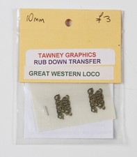 Tawney Graphics rub down transfers Great Western Loco - pack of 2 - 10mm scale