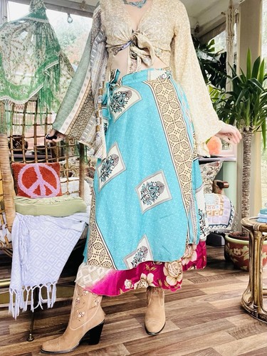 Layered hippie maxi skirt - layered,