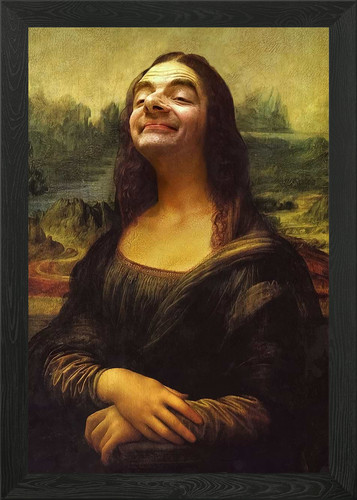 Mona lisa funny framed wall - framed,