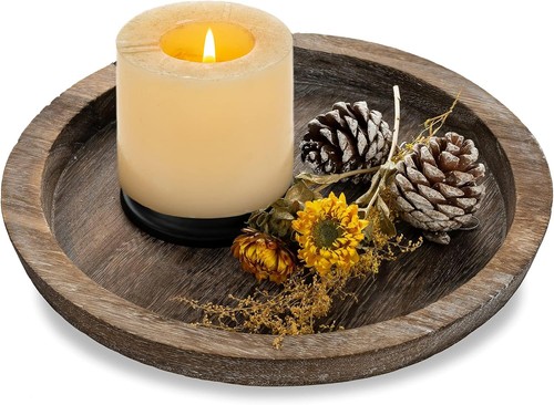 Rustic round wooden serving - round,