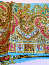 Vintage Satin Scarf By Hammura Acetate Paisley 60's Rolled edges New? 28"x28"