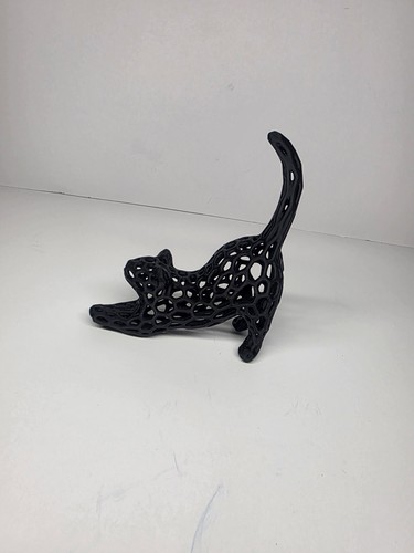 Black cat stretching modern - black,