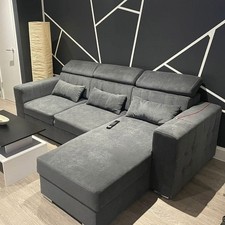 New Grey Lucca Corner Sofa Bed