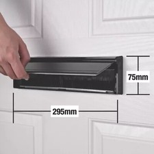 Sleeved LetterBox Internal & External Black Plate Cover Set PVC or Wooden Doors