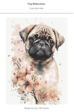 Printed fawn pug watercolour