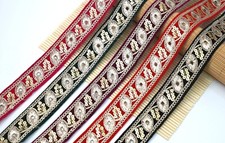 FCL 1 Mtr Embroidered Border Indian Saree Lace Trim Fabric Traditional Wedding