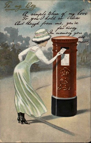 Fancy woman mailing - woman, old