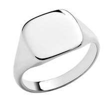 Sterling Silver Heavy Signet Ring size M N O P Q R S T U V W X Y Z Mens & Ladies