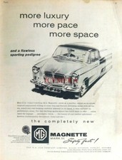 Vintage MG 'Magnette Mark III' Saloon Motor Advert - Original 1959 Car Print