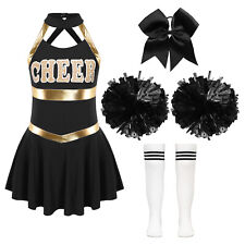 Girls Cheer Leader Costume High School Uniform for Carnival Party Fancy Dress Up