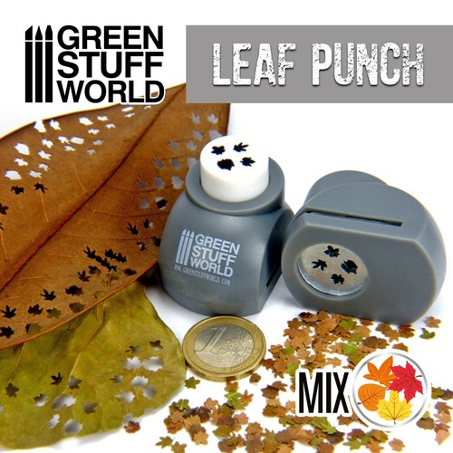 Miniature leaf punch grey - leaf,