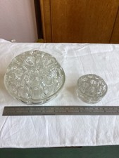 Two Vintage Glass Flower Frogs