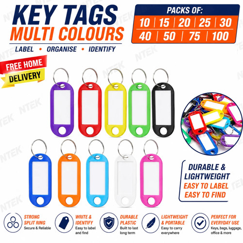 100x key tag - fobs, plastic
