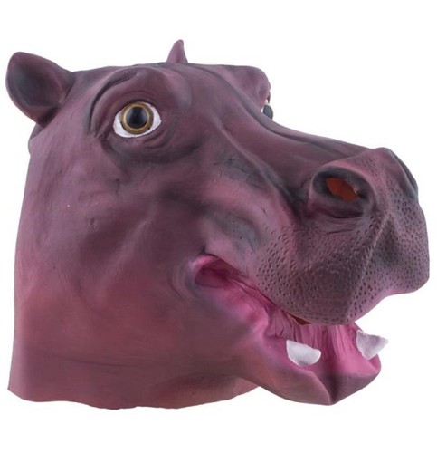 Hippo latex mask animal safari - latex,