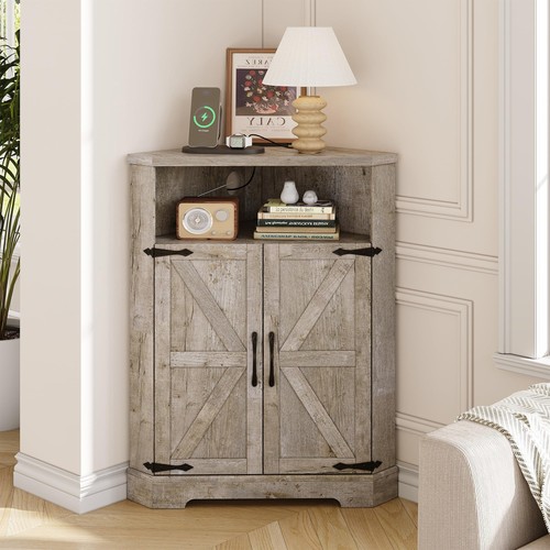 Farmhouse corner cabinet - farmhouse,