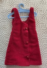 1960s Vintage Sindy/Tressy Red Cord Pinafore Dress With Front Poppers
