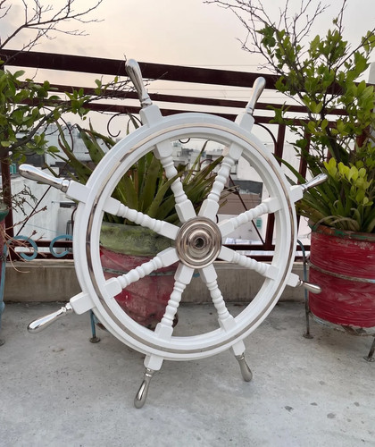 Nautical wooden ship - wooden, wheel