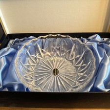 VINTAGE BRIERGLASS HAND CUT LEAD CRYSTAL BOWL DIAMOND PATTERN TABLE CENTRE FRUIT