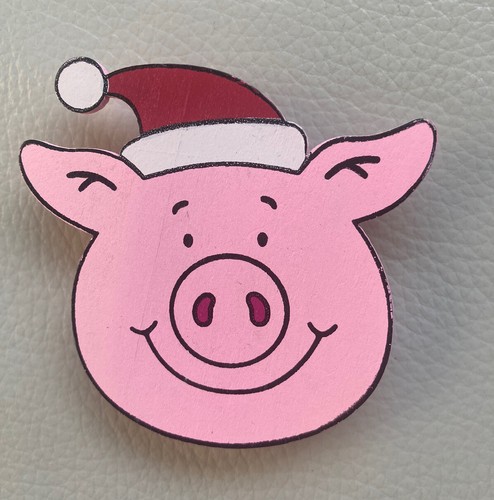 Percy pig wooden christmas - pig,