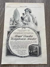 1911 full page print royal vinolia complexion powder . pretty lady