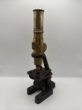 Antique brass microscope with - microscope,