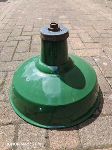 Vintage enamel metal lampshade - enamel,