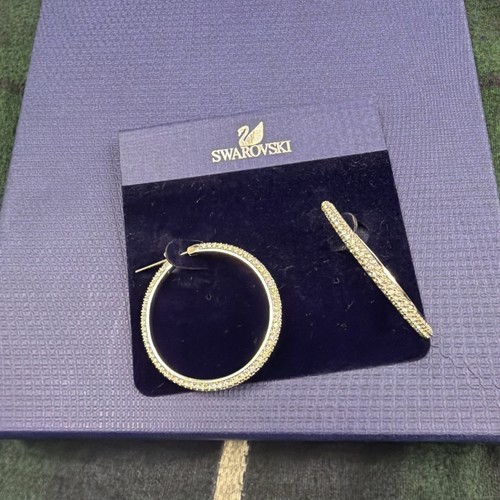 Swarovski stone earrings hoop - stone,
