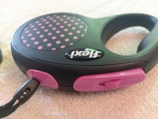 Flexi Classic Retractable Cord 5m Dog Lead - Small, Black/Pink