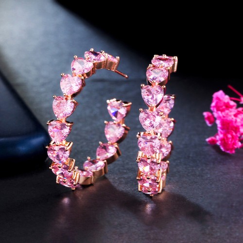 Rose gold plated pink heart - gold,