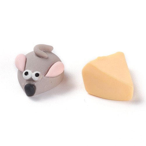 Mouse cheese cabochons - cabochons, resin