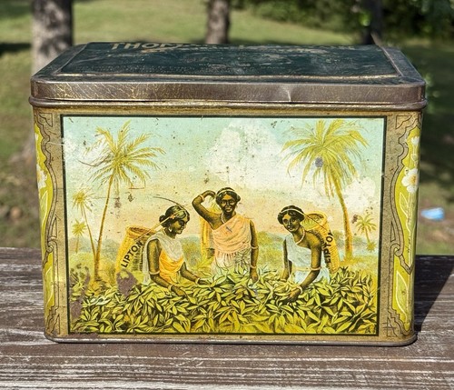 Antique thomas lipton tea tin - antique,