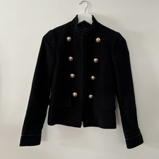 Zara Coat Military Jacket Embroidered Gold Buttons XS Xtra Small Uk 6