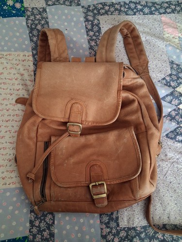 Genuine leather backpack - genuine,