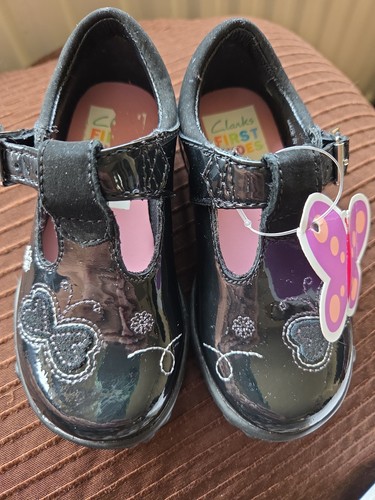 Clarks girls black patent - clarks,
