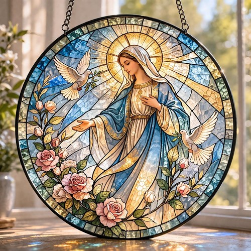 Virgin mary stained - virgin,