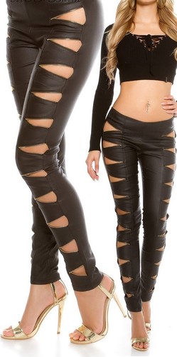 Koucla black wet look skinny - koucla,