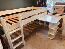 White Cabin Bed With Pullout